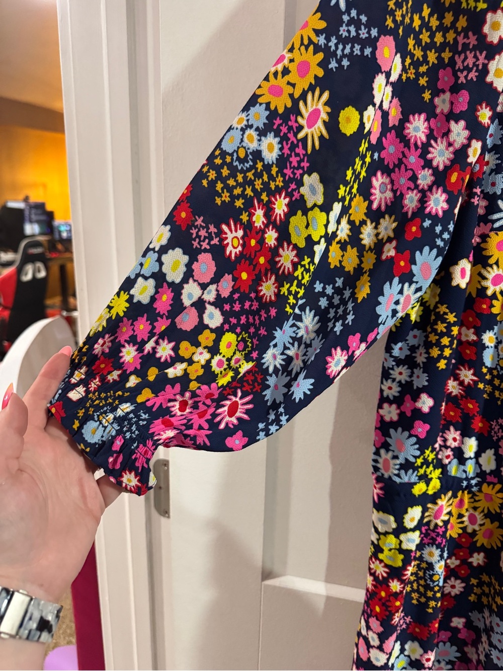 Talbots Floral V-Neck Tiered Dress - Picture 2 of 7